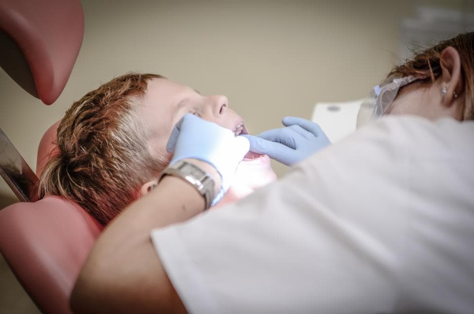 A young boy having a check-up
